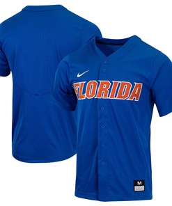 Florida Gators Replica Full Button Baseball Jersey Royal Ncaa