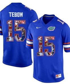 Florida Gators Tim Tebow Royal Blue Printing Player Portrait Football Jersey