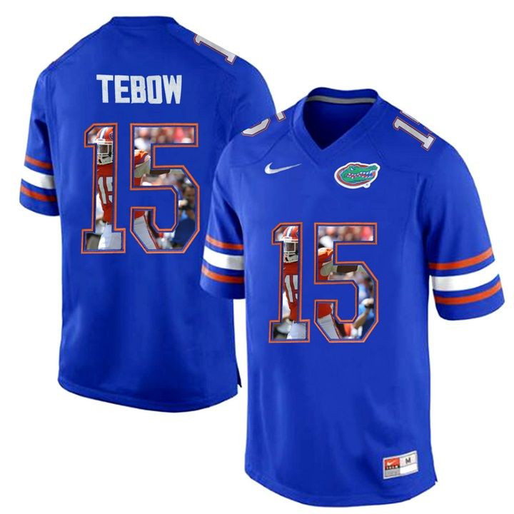 Florida Gators Tim Tebow Royal Blue Printing Player Portrait Football Jersey