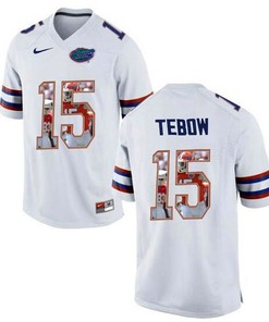 Florida Gators Tim Tebow White Printing Player Portrait Football Jersey