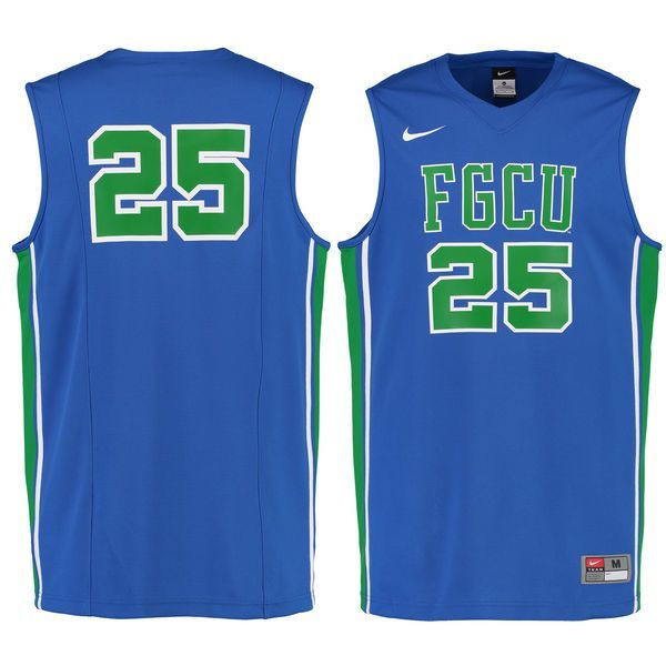 Florida Gulf Coast Eagles #25 Royal Blue Basketball Jersey