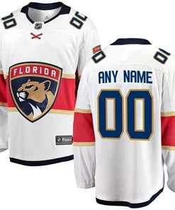 Florida Panthers Away Breakaway Custom Jersey - White