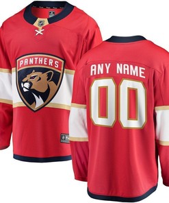 Florida Panthers Home Breakaway Custom Jersey - Red