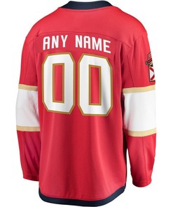 Florida Panthers Home Breakaway Custom Jersey - Red