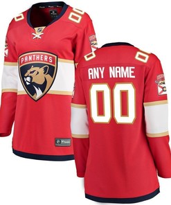 Florida Panthers Women's Home Breakaway Custom Jersey - Red