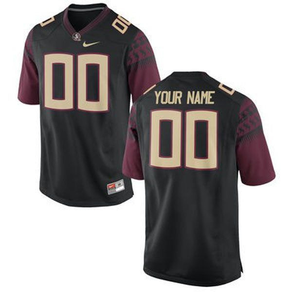 Florida State Seminoles Black Customized Football Jersey