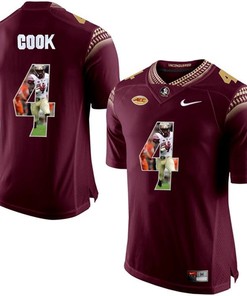 Florida State Seminoles Dalvin Cook Red Printing Player Portrait Football Jersey