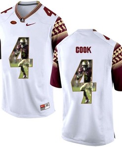 Florida State Seminoles Dalvin Cook White Printing Player Portrait Football Jersey