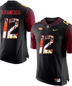 Florida State Seminoles Deondre Francois Black Printing Player Portrait Football Jersey