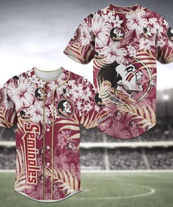 Florida State Seminoles NCAA Baseball Jersey Shirt Flower