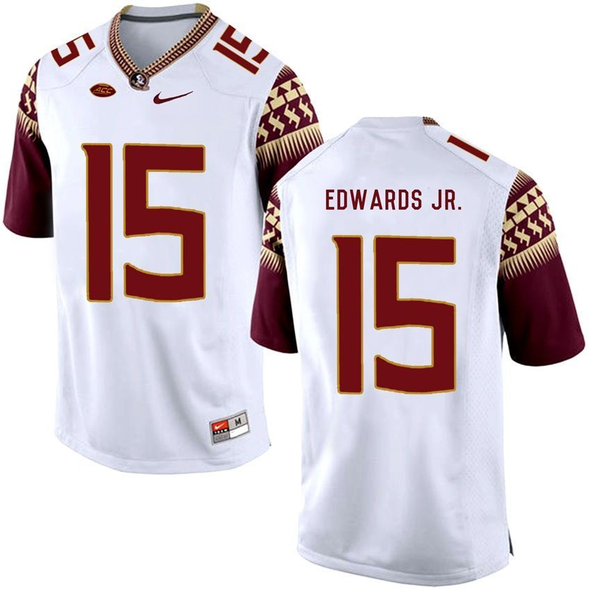 Florida State Seminoles White Mario Edwards Jr. College Basketball Jersey