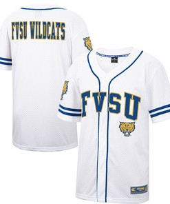 Fort Valley State Wildcats Colosseum Free Spirited Baseball Jersey - White/royal Ncaa