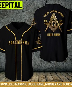 Freemason Baseball Jersey, Custom Logde All Over Printed Trending Baseball Jersey