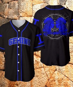 Gemini Zodiac Blue Black Personalized 3d Baseball Jersey
