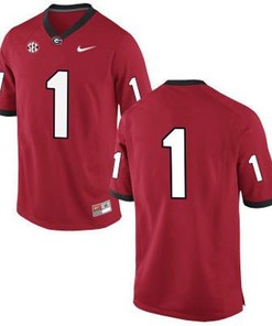 Georgia Bulldogs #1 Red Football Jersey