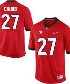 Georgia Bulldogs #27 Nick Chubb Red Football Jersey