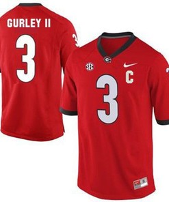 Georgia Bulldogs #3 Todd Gurley II Red Football Jersey