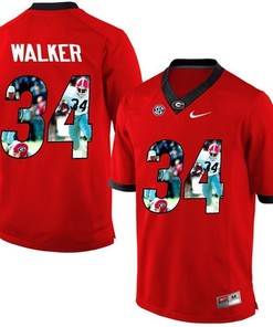 Georgia Bulldogs Herchel Walker Red Printing Player Portrait Football Jersey