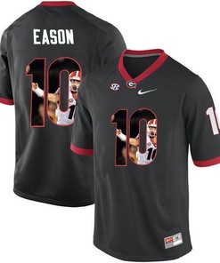 Georgia Bulldogs Jacob Eason Black Printing Player Portrait Football Jersey