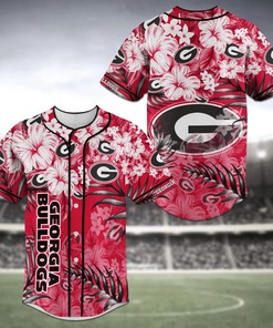 Georgia Bulldogs NCAA Baseball Jersey Shirt Flower