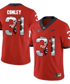 Georgia Bulldogs Red Chris Conley College Football Portrait Jersey