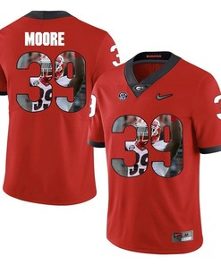 Georgia Bulldogs Red Corey Moore College Football Portrait Jersey