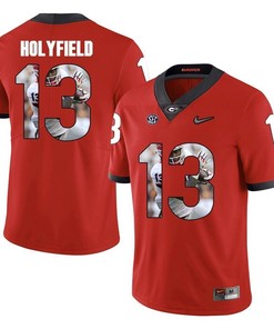 Georgia Bulldogs Red Elijah Holyfield College Football Portrait Jersey
