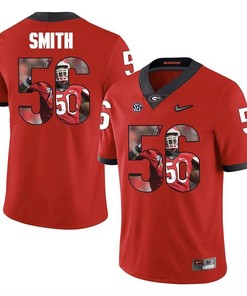 Georgia Bulldogs Red Garrison Smith College Football Portrait Jersey