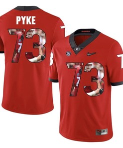 Georgia Bulldogs Red Greg Pyke College Football Portrait Jersey