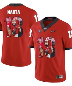 Georgia Bulldogs Red Isaac Nauta College Football Portrait Jersey