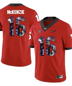 Georgia Bulldogs Red Isaiah McKenzie College Football Portrait Jersey