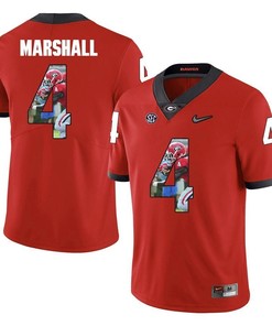Georgia Bulldogs Red Keith Marshall College Football Portrait Jersey