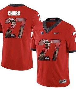 Georgia Bulldogs Red Nick Chubb College Football Portrait Jersey