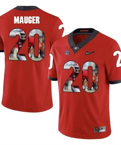Georgia Bulldogs Red Quincy Mauger College Football Portrait Jersey