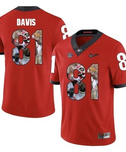 Georgia Bulldogs Red Reggie Davis College Football Portrait Jersey