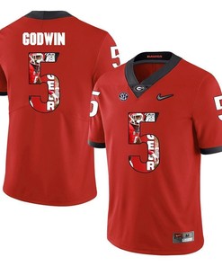 Georgia Bulldogs Red Terry Godwin College Football Portrait Jersey