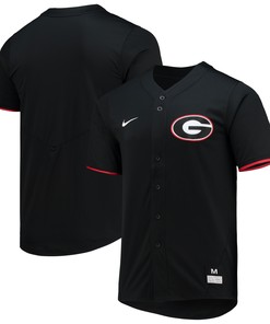 Georgia Bulldogs Replica Baseball Jersey - Black Ncaa
