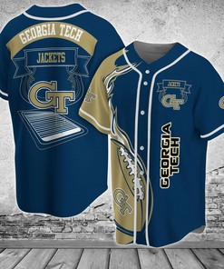 Georgia Tech Yellow Jackets NCAA Baseball Jersey Shirt Classic