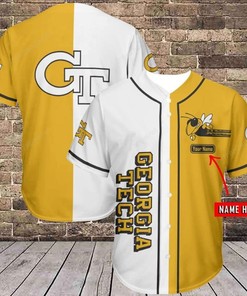 Georgia Tech Yellow Jackets Personalized Baseball Jersey Shirt 338