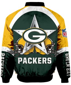 Green Bay Packers Bomber Jacket Graphic Player Running