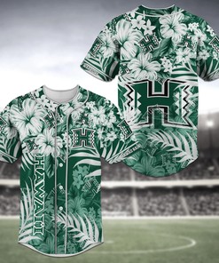Hawaii Rainbow Warriors NCAA Baseball Jersey Shirt Flower