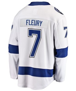 Haydn Fleury 7 Tampa Bay Lightning Stanley Cup 2023 Playoffs Patch Away Breakaway Men Jersey - White
