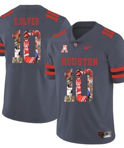 Houston Cougars Gray Ed Oliver College Football Portrait Jersey