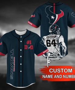 Houston Texans NFL Custom Name Baseball Jersey Shirt