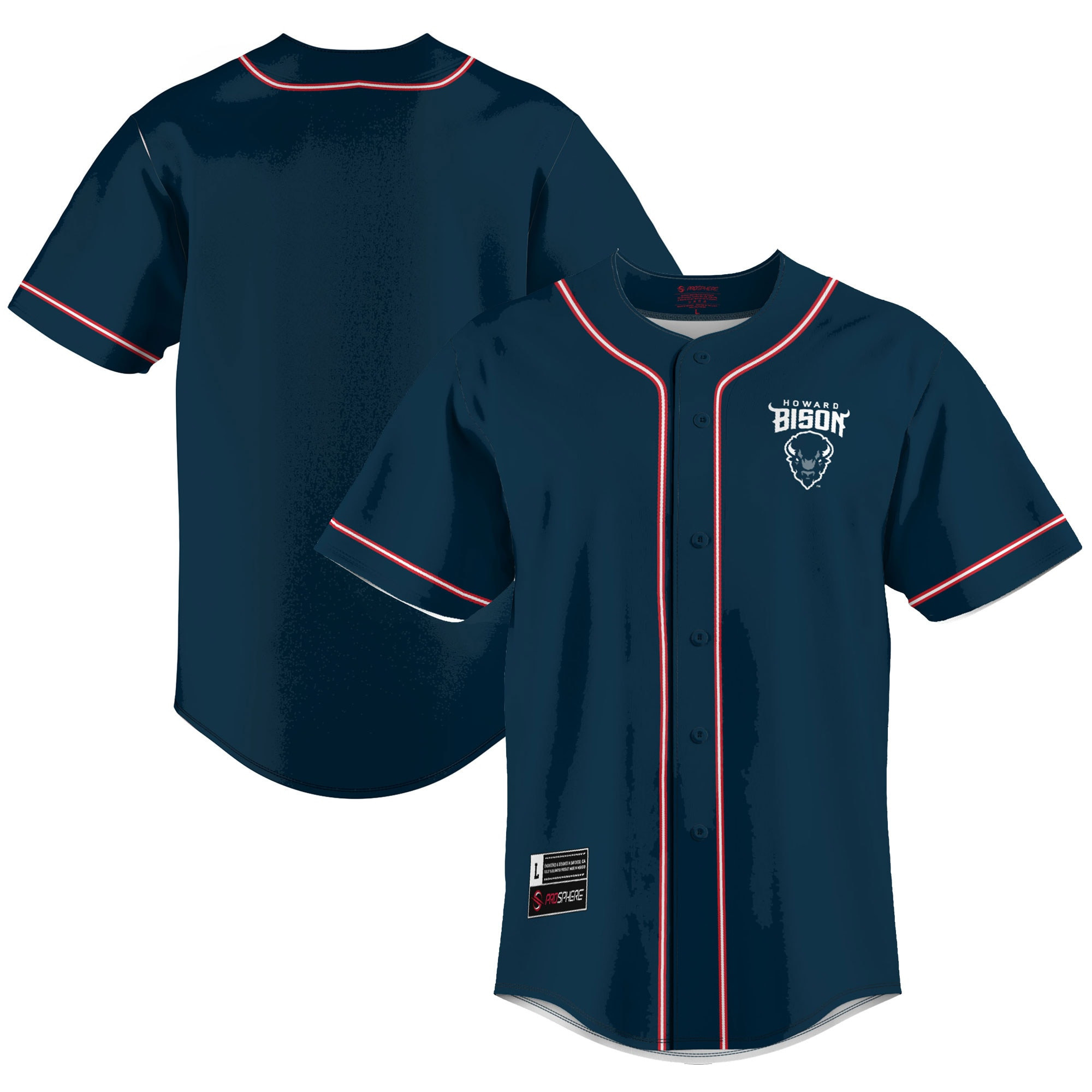 Howard Bison Baseball Jersey - Navy Ncaa