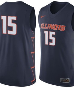 Illinois Fighting Illini #15 Navy Basketball Jersey