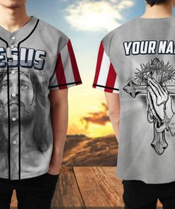 Independence Day Jesus Bless Custom Personalized Name Baseball Jersey kv