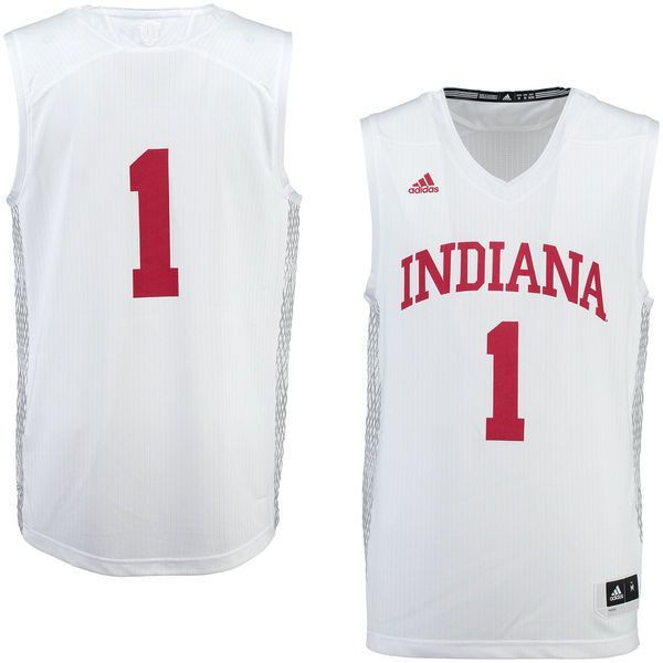 Indiana Hoosiers #1 White Basketball Jersey
