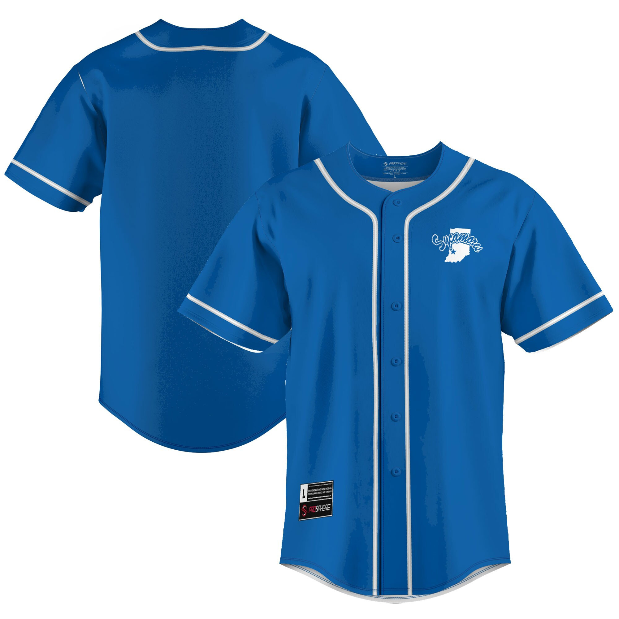 Indiana State Sycamores Baseball Jersey - Royal Ncaa