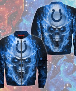 Indianapolis Colts Jacket Mens Skull Graphic